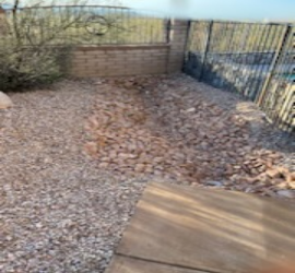 Drainage completed and hard scape.